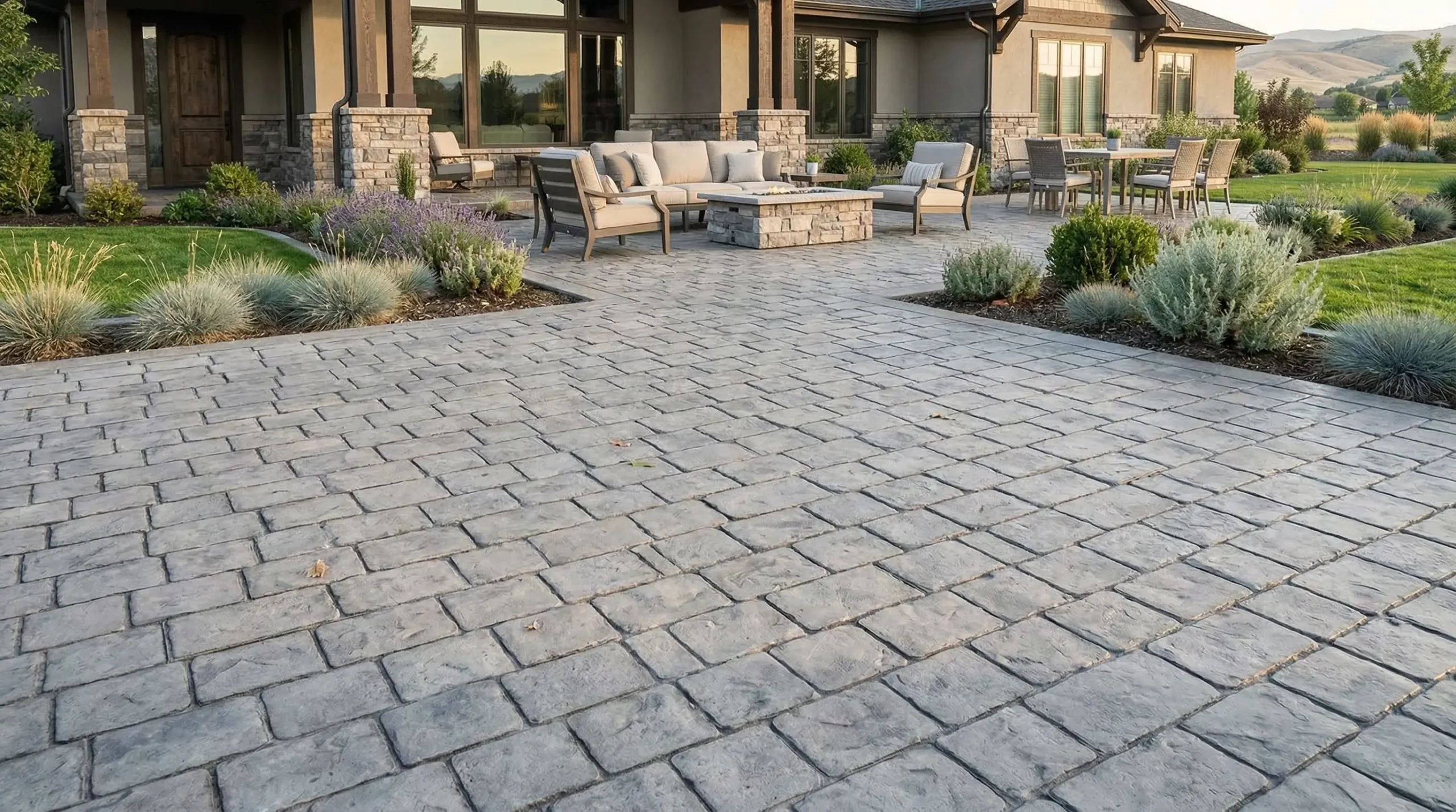 windsor cobble stamped concrete